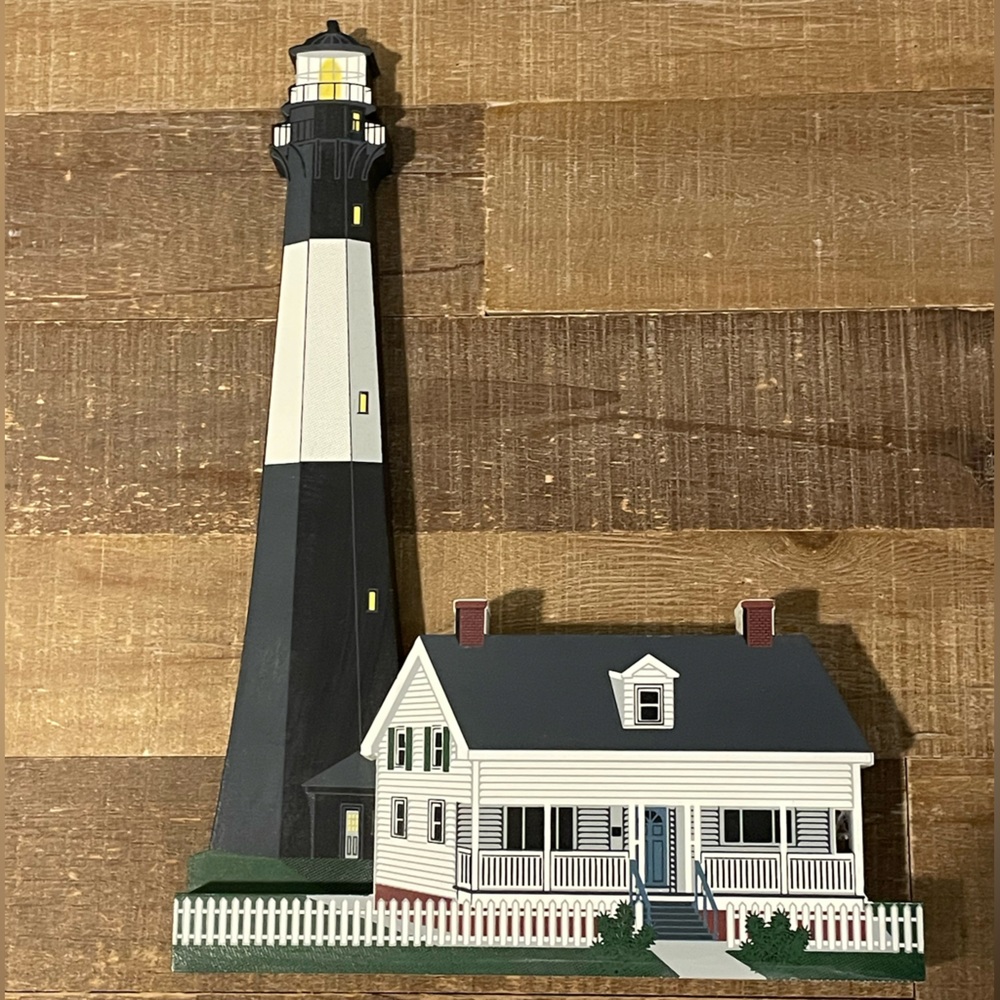 Sheila’s Tybee Island Georgia Lighthouse. In Original Box. 1998 Wood Collectable